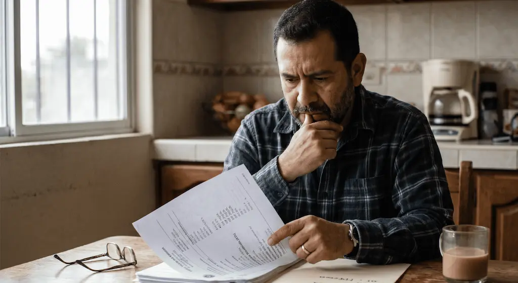 Hombre revisando sus resultados de laboratorio
